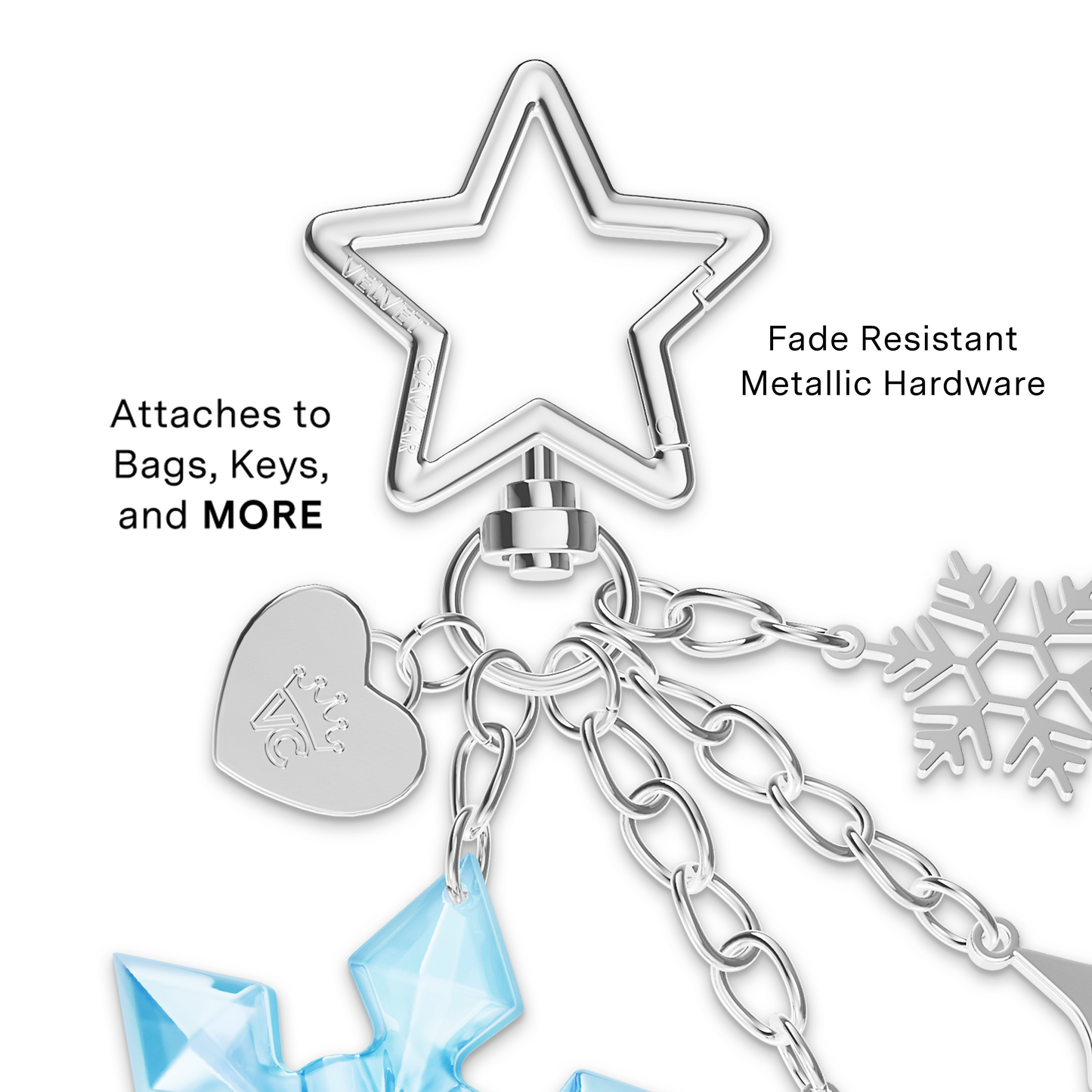 Blue Snowflake Bag Charm