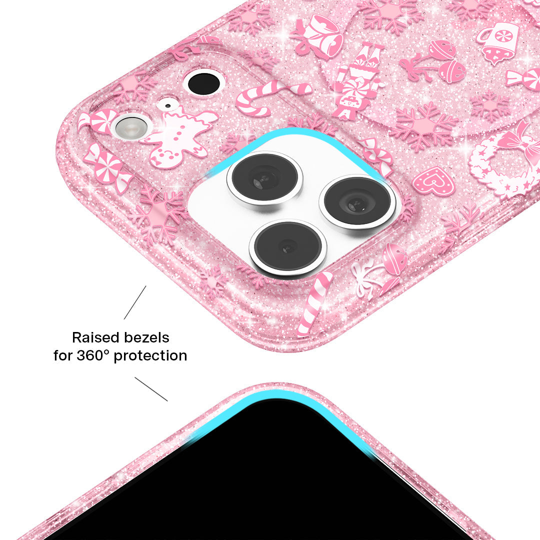 Pink Christmas Glitter iPhone Case