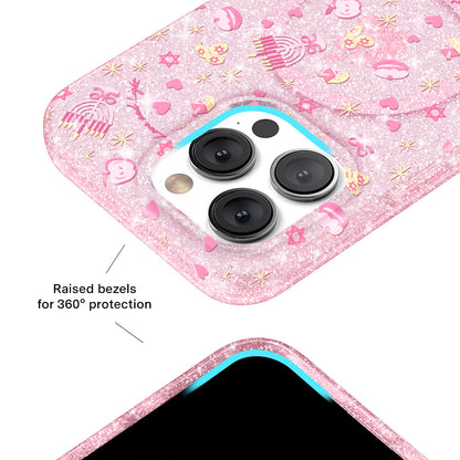 Pink Hanukkah Glitter iPhone Case