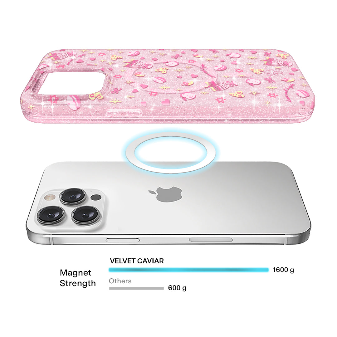 Pink Hanukkah Glitter iPhone Case