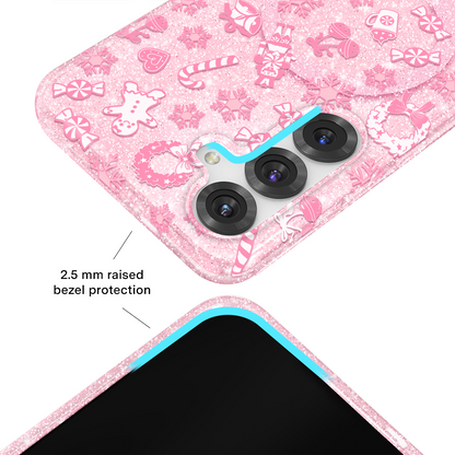 Pink Christmas Glitter Samsung Case