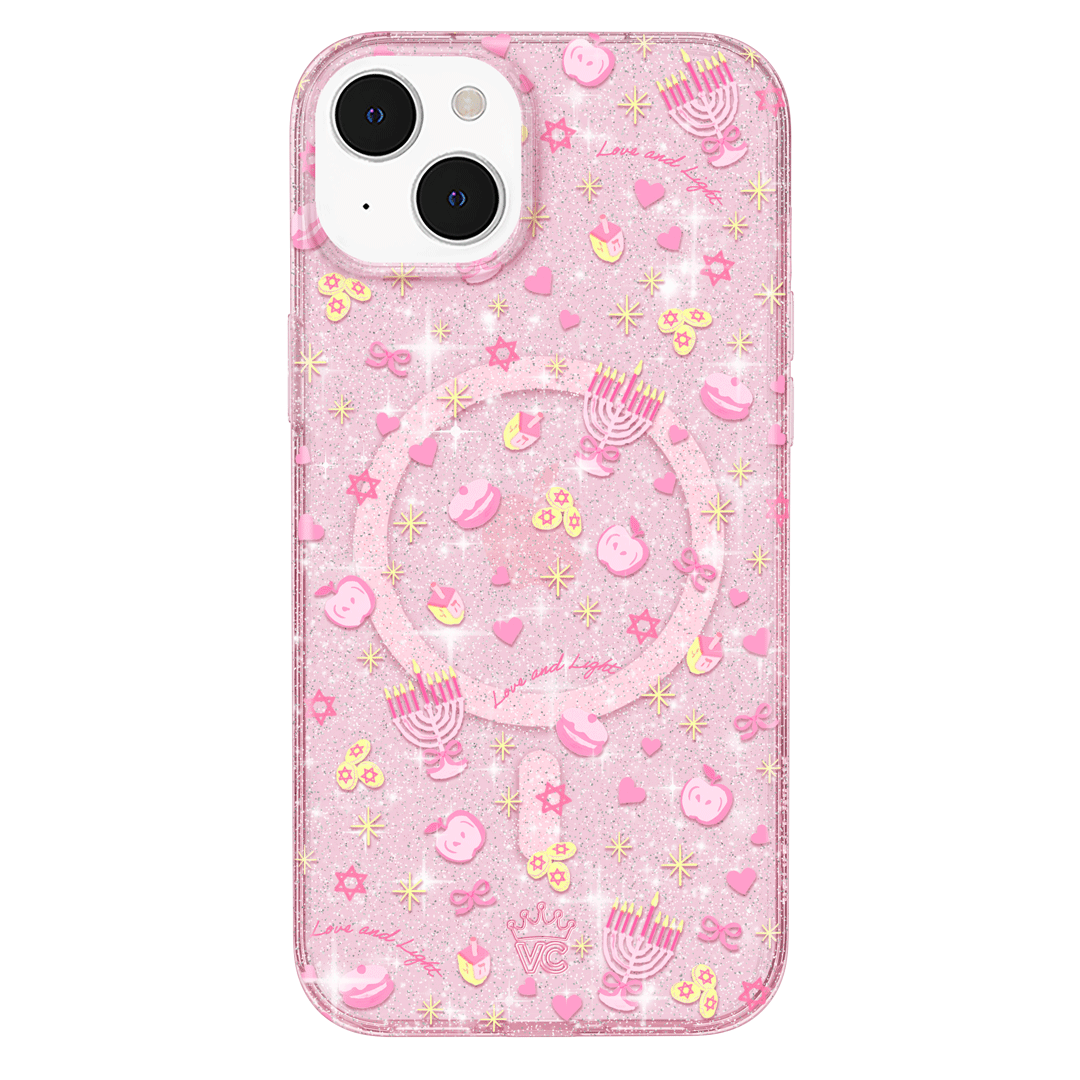 Pink Hanukkah Glitter iPhone Case