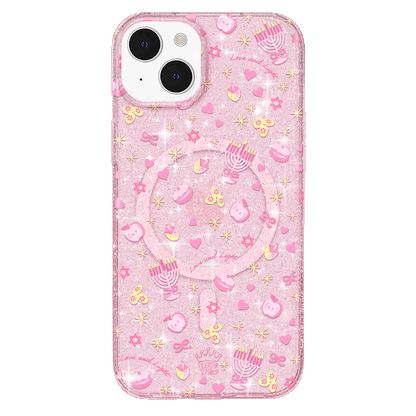 Pink Hanukkah Glitter iPhone Case