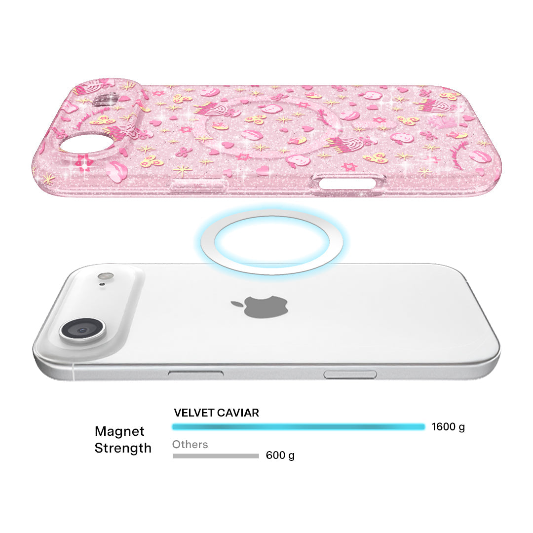 Pink Hanukkah Glitter iPhone Case