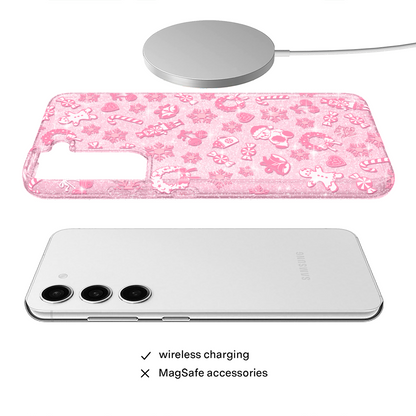 Pink Christmas Glitter Samsung Case