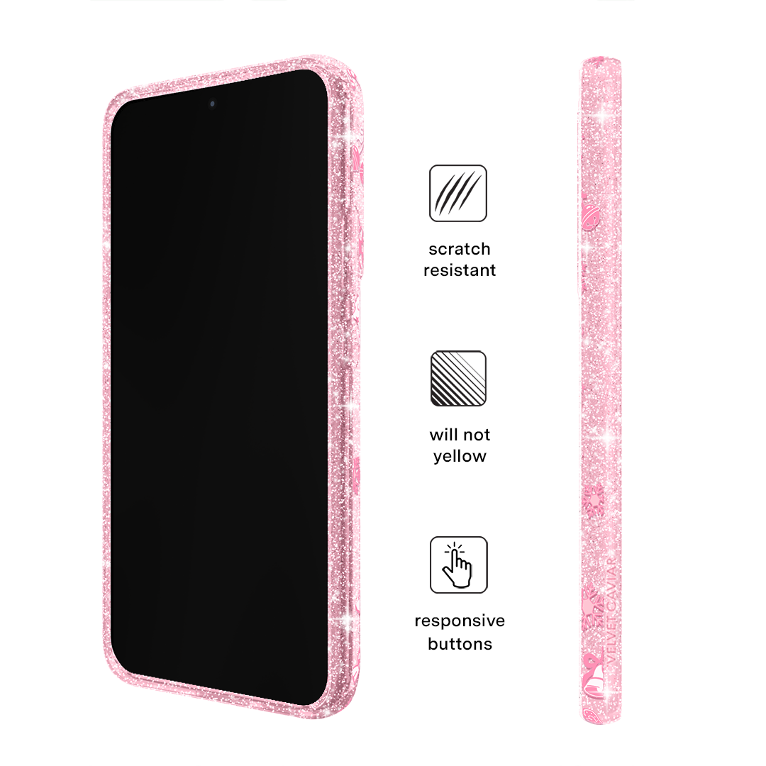 Pink Christmas Glitter Samsung Case
