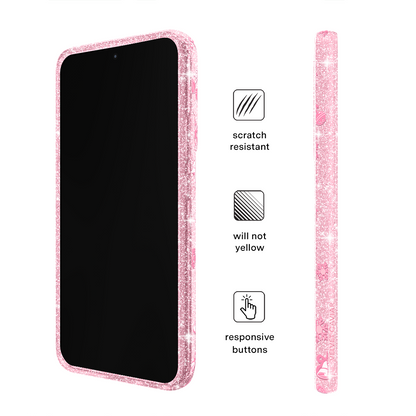 Pink Christmas Glitter Samsung Case