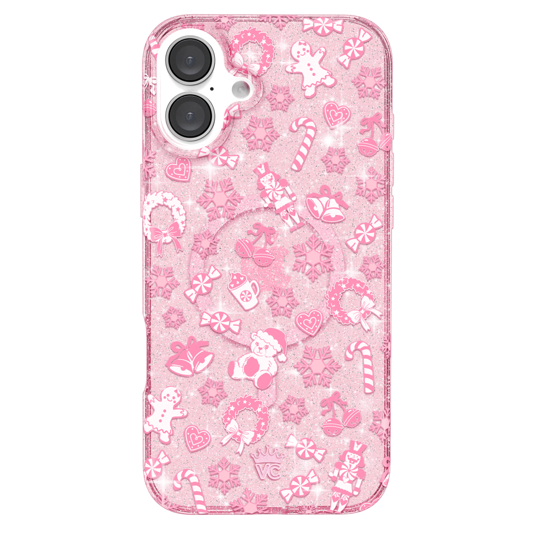 Pink Christmas Glitter iPhone Case