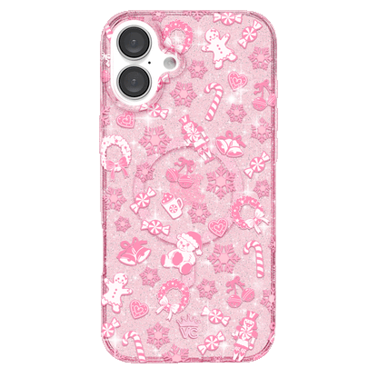 Pink Christmas Glitter iPhone Case