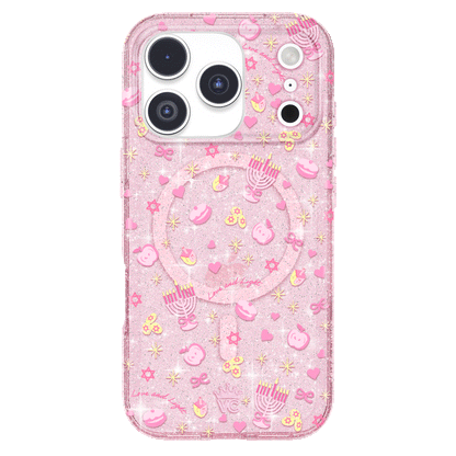 Pink Hanukkah Glitter iPhone Case