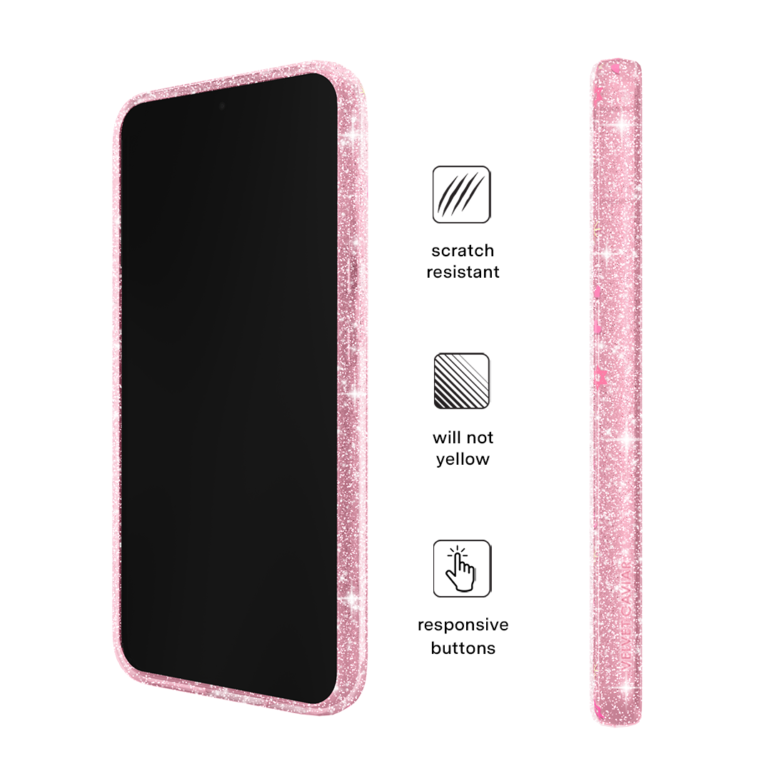 Pink Hanukkah Glitter Samsung Case