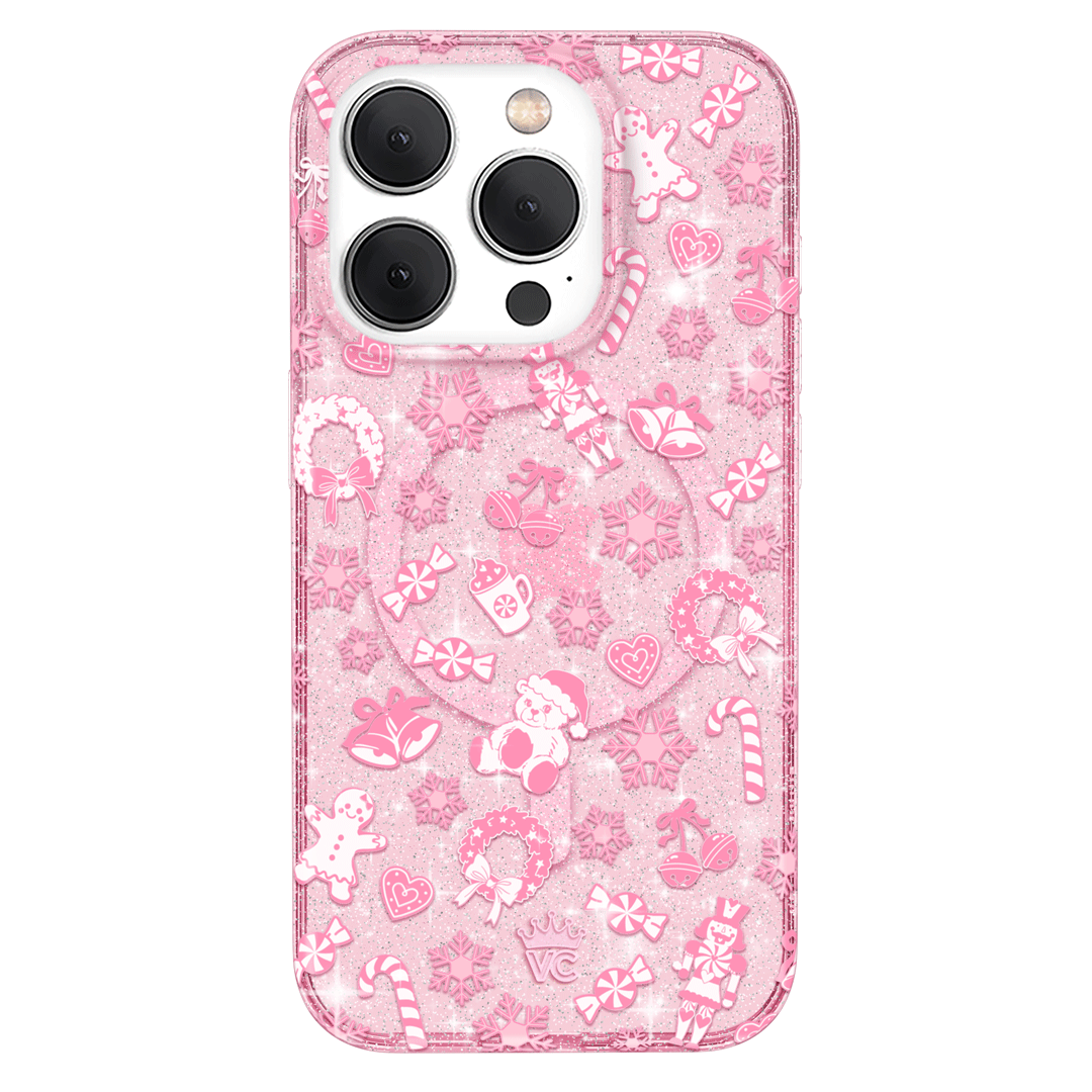 Pink Christmas Glitter iPhone Case
