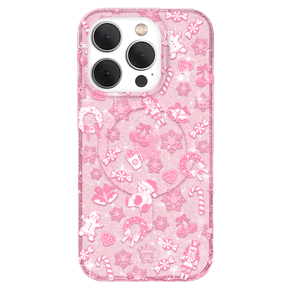 Pink Christmas Glitter iPhone Case