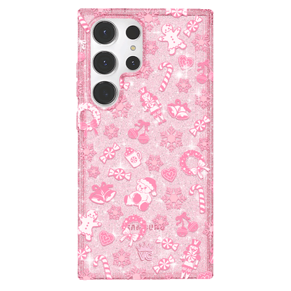 Pink Christmas Glitter Samsung Case