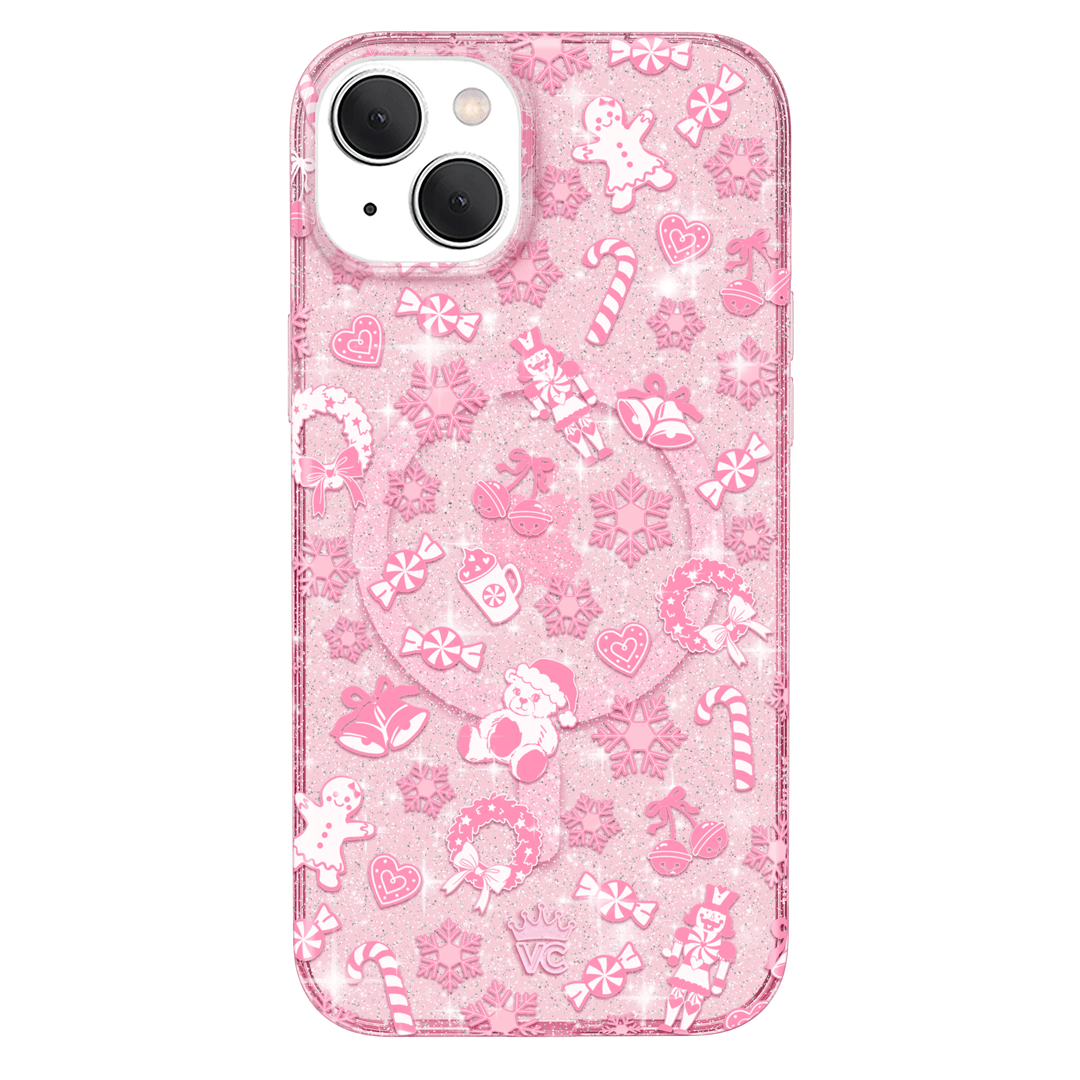 Pink Christmas Glitter iPhone Case