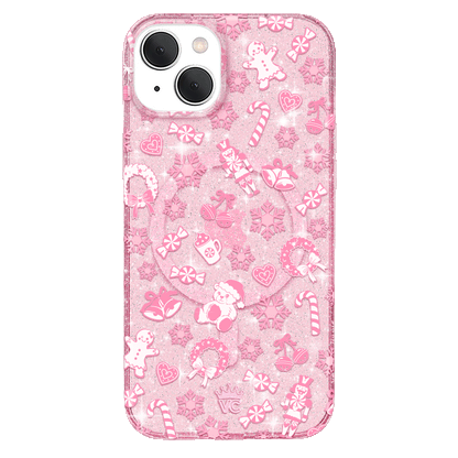 Pink Christmas Glitter iPhone Case