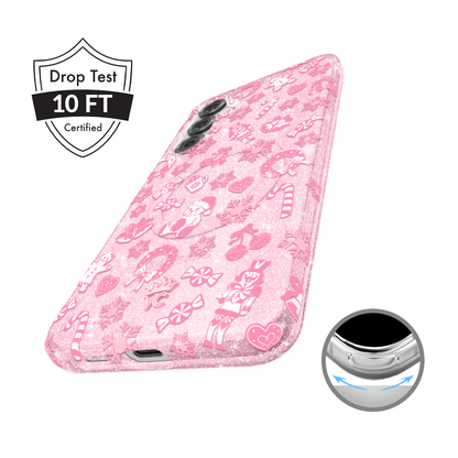 Pink Christmas Glitter Samsung Case
