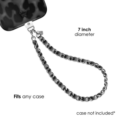 Blackout Leather Chain Phone Charm
