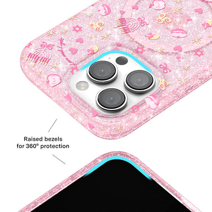 Pink Hanukkah Glitter iPhone Case