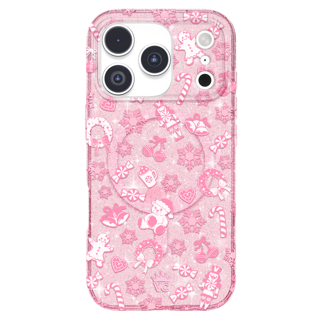 Pink Christmas Glitter iPhone Case