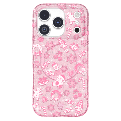 Pink Christmas Glitter iPhone Case