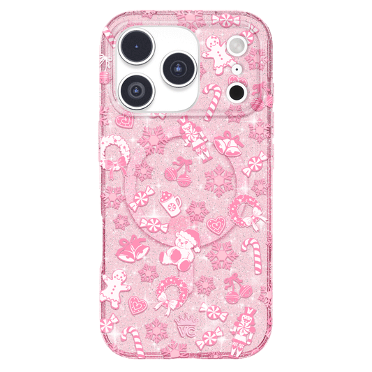 Pink Christmas Glitter iPhone Case