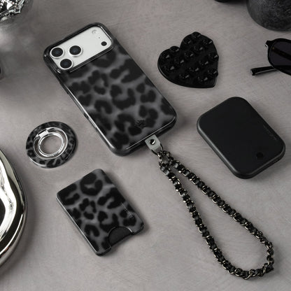Blackout Leather Chain Phone Charm