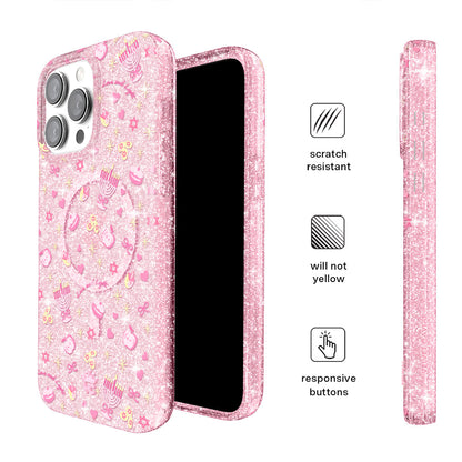 Pink Hanukkah Glitter iPhone Case