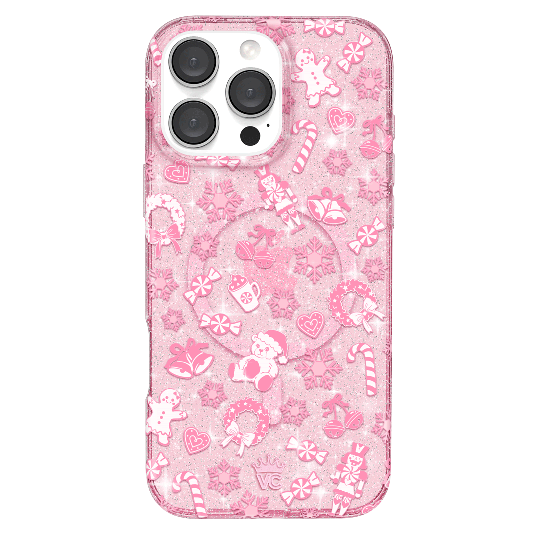Pink Christmas Glitter iPhone Case