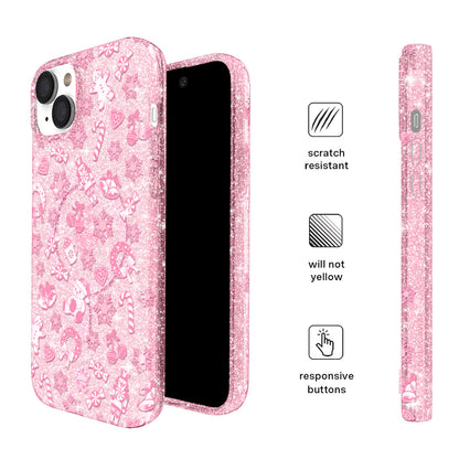 Pink Christmas Glitter iPhone Case