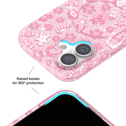 Pink Christmas Glitter iPhone Case