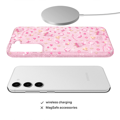 Pink Hanukkah Glitter Samsung Case