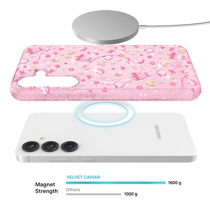 Pink Hanukkah Glitter Samsung Case