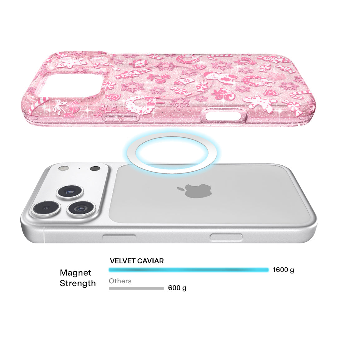 Pink Christmas Glitter iPhone Case