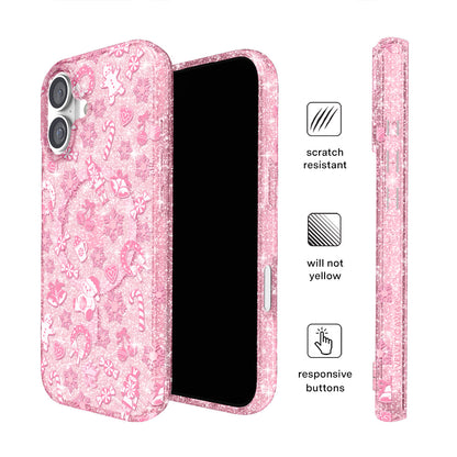 Pink Christmas Glitter iPhone Case