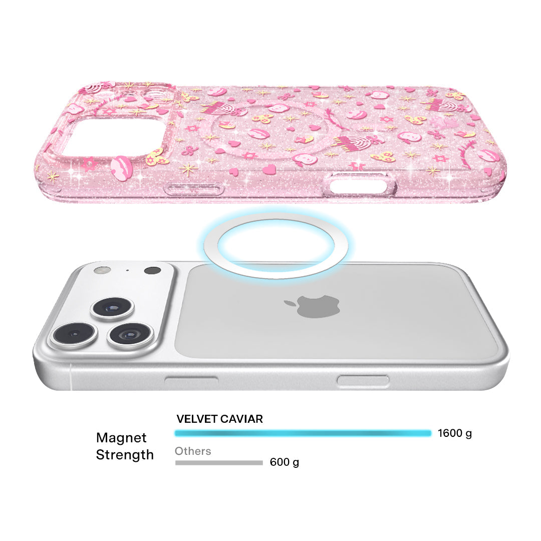 Pink Hanukkah Glitter iPhone Case