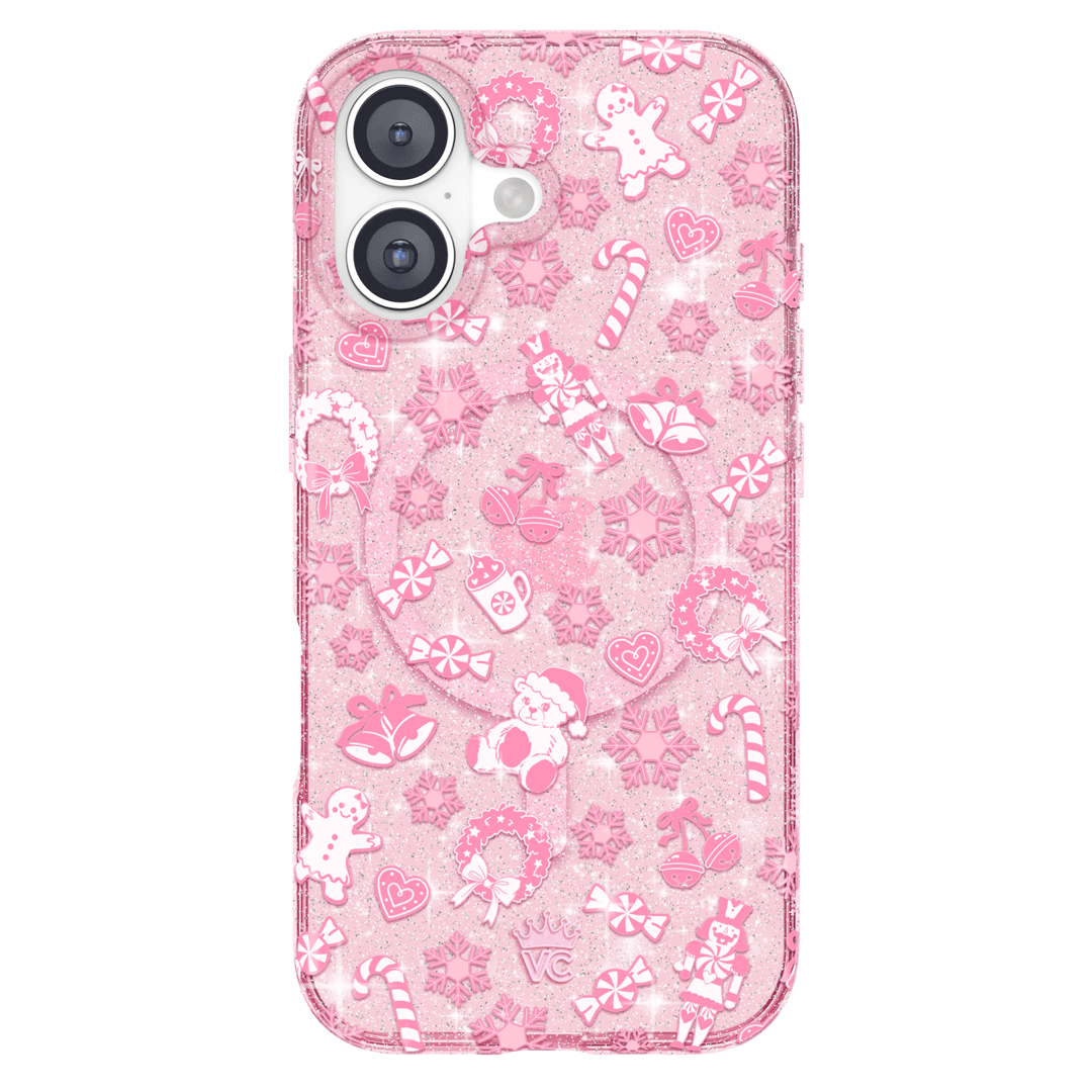 Pink Christmas Glitter iPhone Case