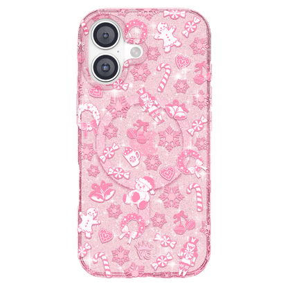 Pink Christmas Glitter iPhone Case