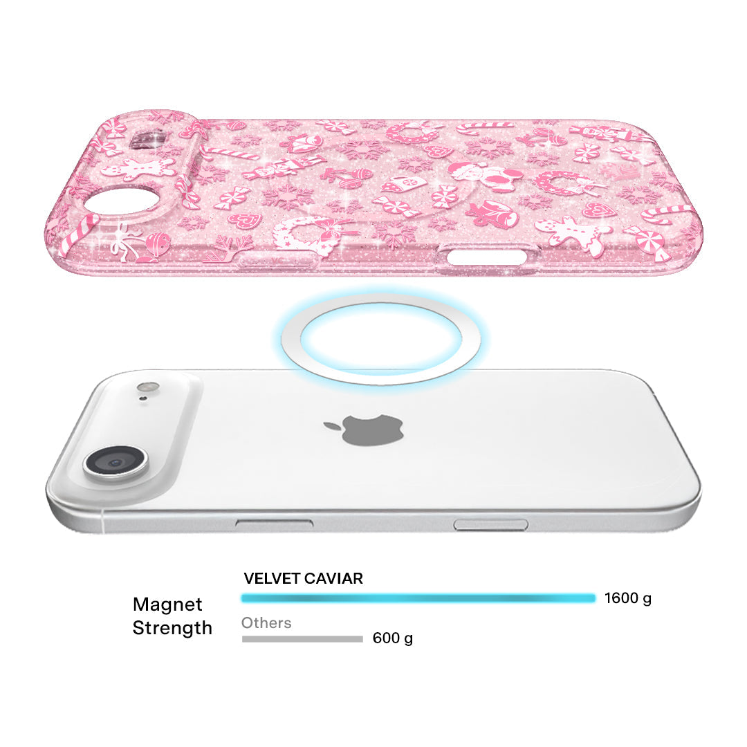 Pink Christmas Glitter iPhone Case