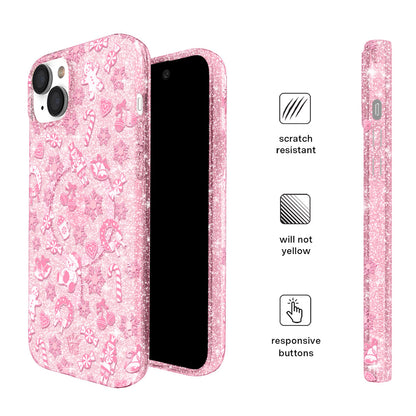 Pink Christmas Glitter iPhone Case