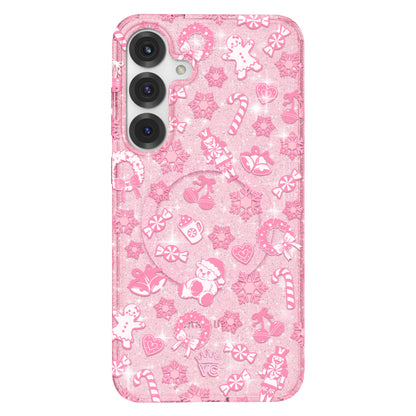 Pink Christmas Glitter Samsung Case