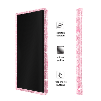 Pink Christmas Glitter Samsung Case