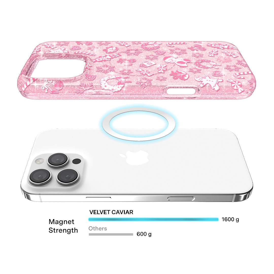 Pink Christmas Glitter iPhone Case