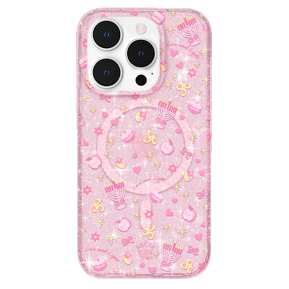 Pink Hanukkah Glitter iPhone Case