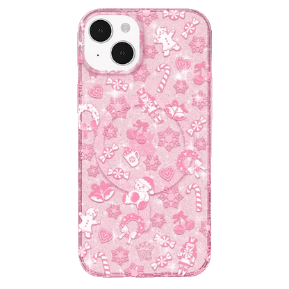 Pink Christmas Glitter iPhone Case
