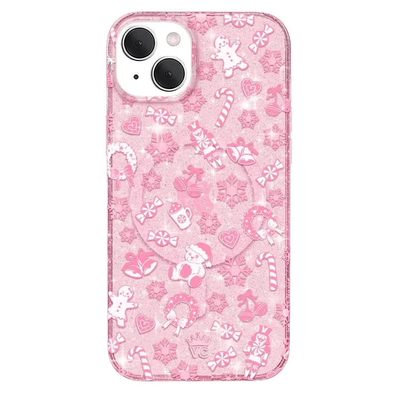 Pink Christmas Glitter iPhone Case