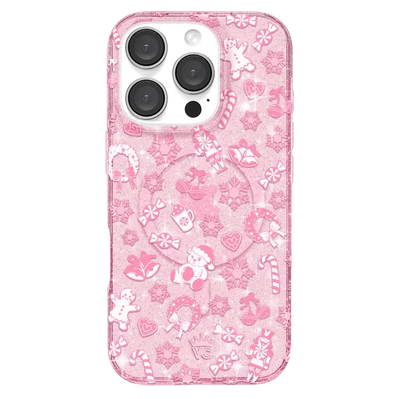 Pink Christmas Glitter iPhone Case
