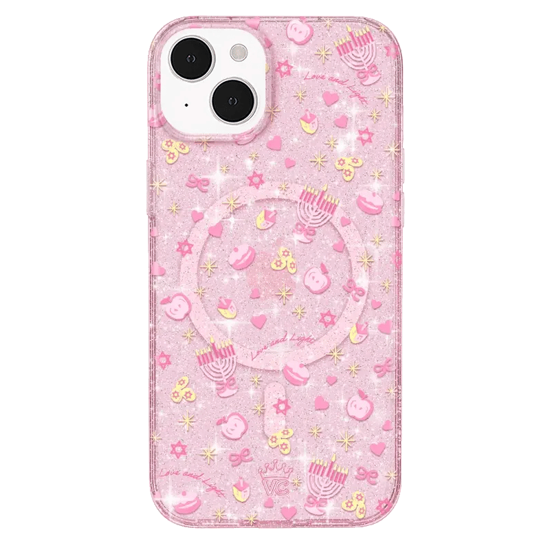 Pink Hanukkah Glitter iPhone Case
