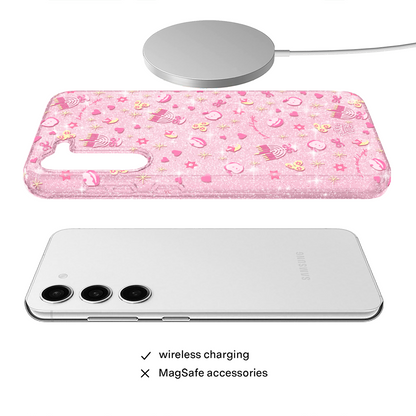 Pink Hanukkah Glitter Samsung Case