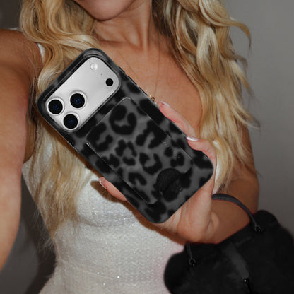 It Girl Black Leopard MagSafe Wallet